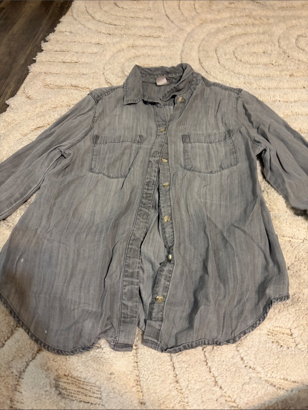 Grey button flannel shirt